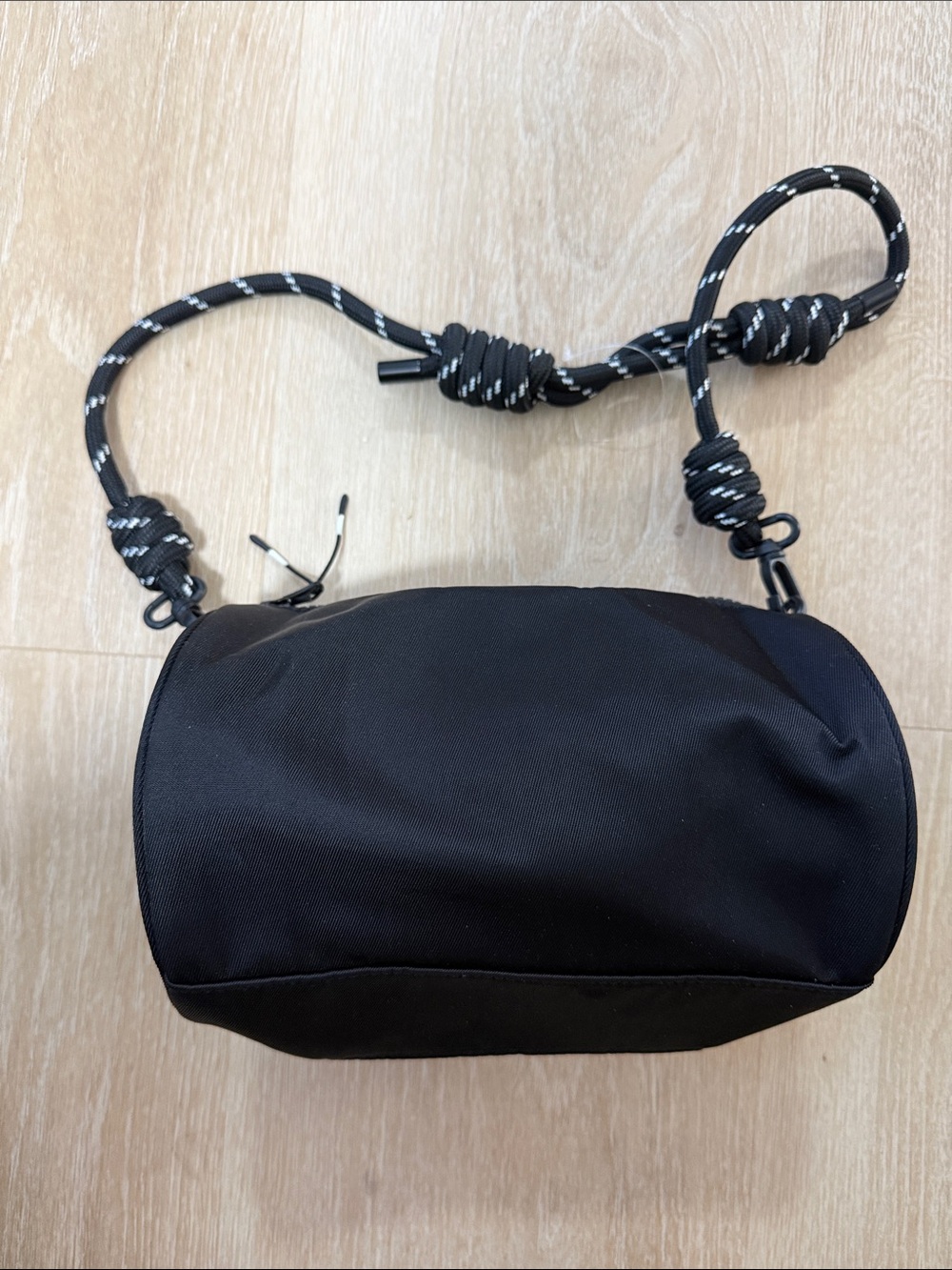 Fabletics Black Crossbody Bag with Braided Rope Strap